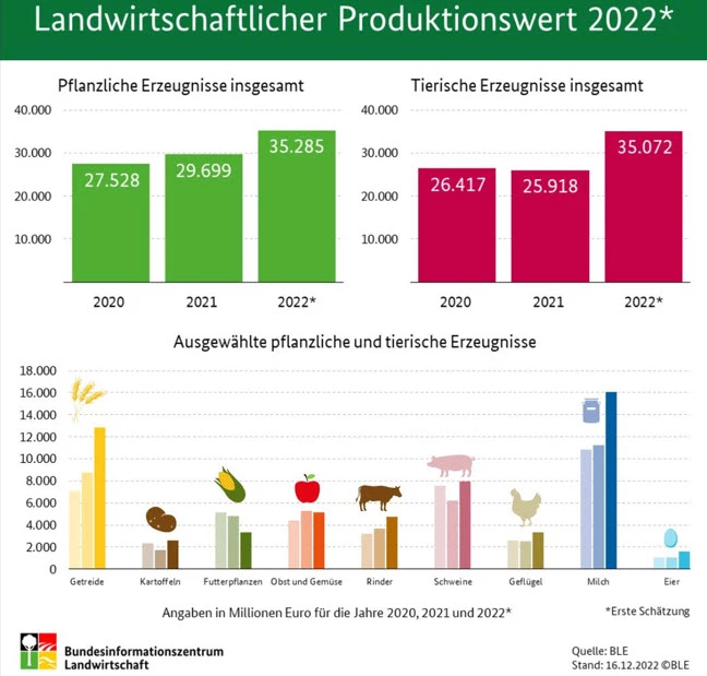 Landwirtschaftlicher Produktionswert 2022